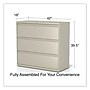 Alera 3-Drawer Lateral File Cabinet, Letter/Legal Size, Lockable, 40.25"H x 42"W x 18.63"D, Putty (ALEHLF4241PY)~#|#~481F189D-2235-4C6E-88E27ABBBBF288A6_sc7