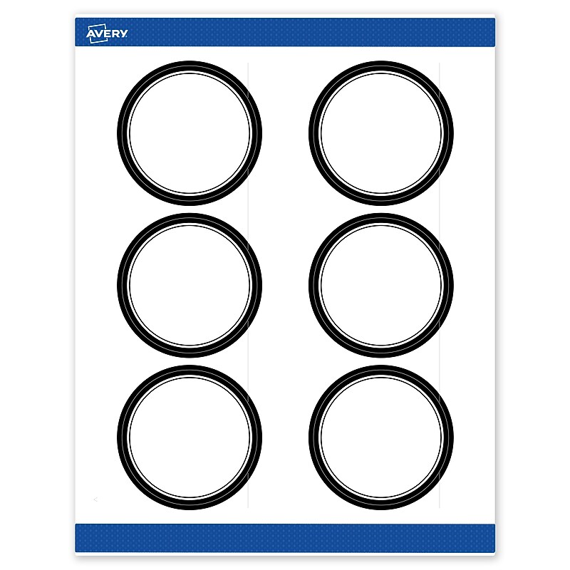 Avery Laser/Inkjet Circle Multipurpose Labels, 3" Dia., White, 60/Pack (S00DM1) image 1