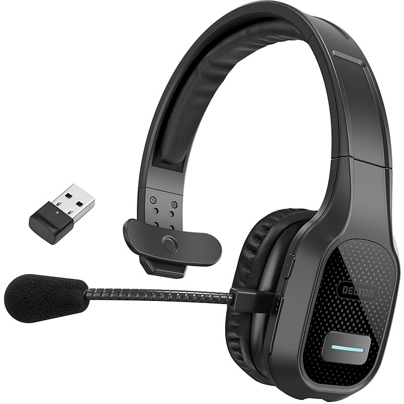 Delton 20X Professional USB-C Noise Canceling Bluetooth Mono Phone & Computer Headset, Black (DBTHEAD20XBTDL) image 1