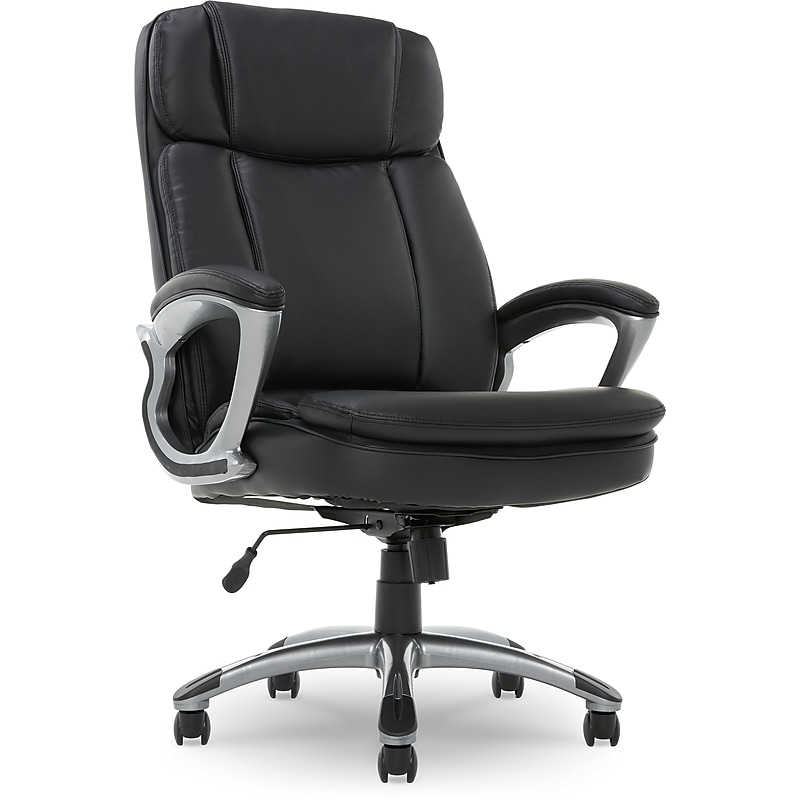 Serta Fairbanks Ergonomic Bonded Leather Executive Big & Tall Chair, 350 lb. Capacity, Black (43675OSS) image 1