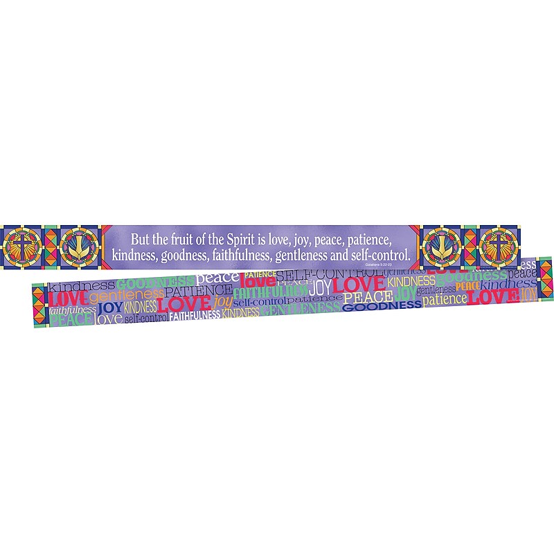 Barker Creek Double-Sided Border with Scripture, 35" x 3", Fruit of the Spirit, 12/Pack (LL966) image 1