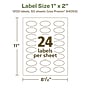 Avery EcoFriendly Laser/Inkjet Oval Multipurpose Labels, 1" x 2", White, 1200/Box (94053)~#|#~483038CD-4BFA-4EC4-B508C6AE8FADA1AB_sc7