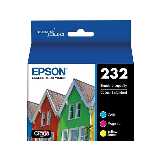 Epson 232 Cyan/Magenta/Yellow Standard Yield Ink Cartridges, 3/Pack ...