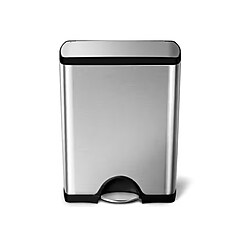 simplehuman Stainless Steel Trash Can, 13 Gallon, Silver (CW1816
