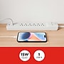 Staples TECH 6-Outlet 2-USB Port Surge Protector, 6', 1800 Joules, White (ST62777)~#|#~483DBE55-164C-4191-80FE1E14A5A433FD_sc7