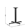 Flash Furniture 22" x 30" Cast Iron Restaurant Table X-Base With 3" Dia. Table Height Column, Black~#|#~483EEBD1-85E4-4216-8A0DCB35711D2846_sc7