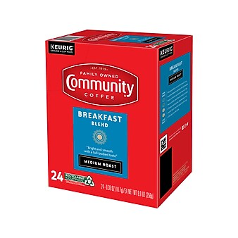 Community Coffee Breakfast Blend Keurig K-Cup Pod, Medium Roast, 24/Box (5000374324)