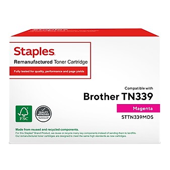 Staples Remanufactured Magenta Super High Yield Toner Cartridge Replacement for Brother TN339M (TRTN339MDS/STTN339MDS)