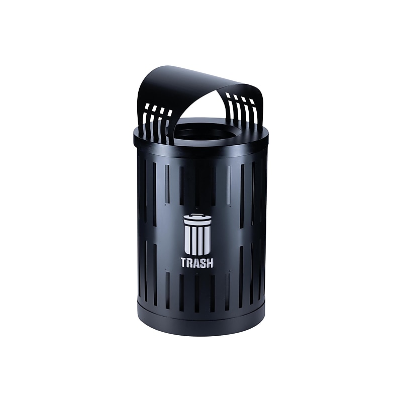 Commercial Zone Parkview DualCoat Metal Trash Can with Canopy Lid, 34 Gallon, Black (72863399) image 1