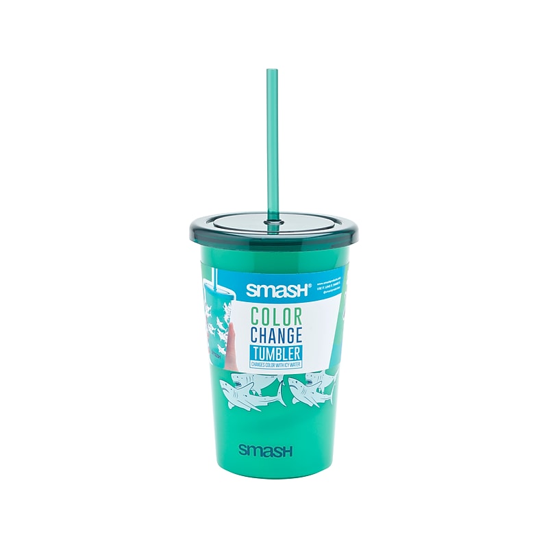 Smash Shark Color-Changing Plastic Tumbler, Light Green/Dark Green, 20.28 oz. (34131) image 1