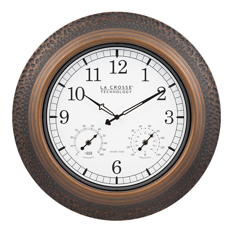 La Crosse Technology 21 In. Indoor/Outdoor Marcella Metal Atomic Wall Clock image 1