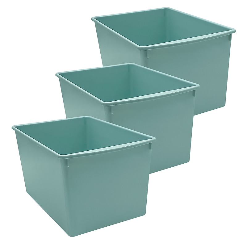 Teacher Created Resources Plastic Multi-Purpose Bin, 14" x 9.25" x 7.50", Calming Blue, 3/Bundle (TCR20958-3) image 1