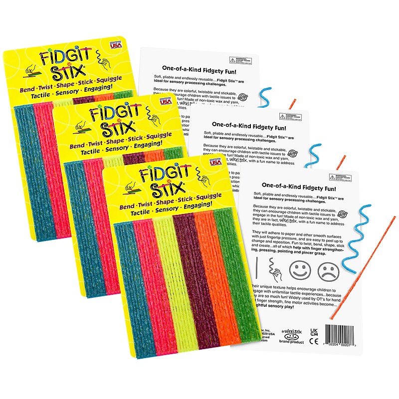 Wikki Stix Fidgit Stix, 42/Pack, 3 Packs/Bundle (WKX207-3) image 1