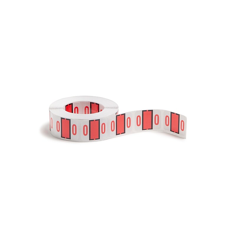 Smead BCCRN Color Coded Numeric Labels, 0, Pink, 500/Roll (67370) image 1