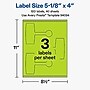 Avery Laser/Inkjet Sealing Labels, 5-1/8" x 4", Bright Green, 120 Labels/Box (19479370714)~#|#~485E7D9A-43FF-45CD-8123F320AC57DEA5_sc7