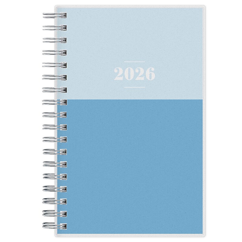 2026 Blue Sky Crew Blue Block 6.125" x 3.625" Weekly & Monthly Personal Organizer, Plastic Cover (157976) image 1