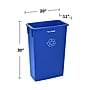 Alpine Industries Polypropylene Recycling Bin with Lid and Dolly, 23 Gallon, Blue (ALP477-BLU3-PKD)~#|#~48670611-EC28-4698-97B78BEF812D86DC_sc7
