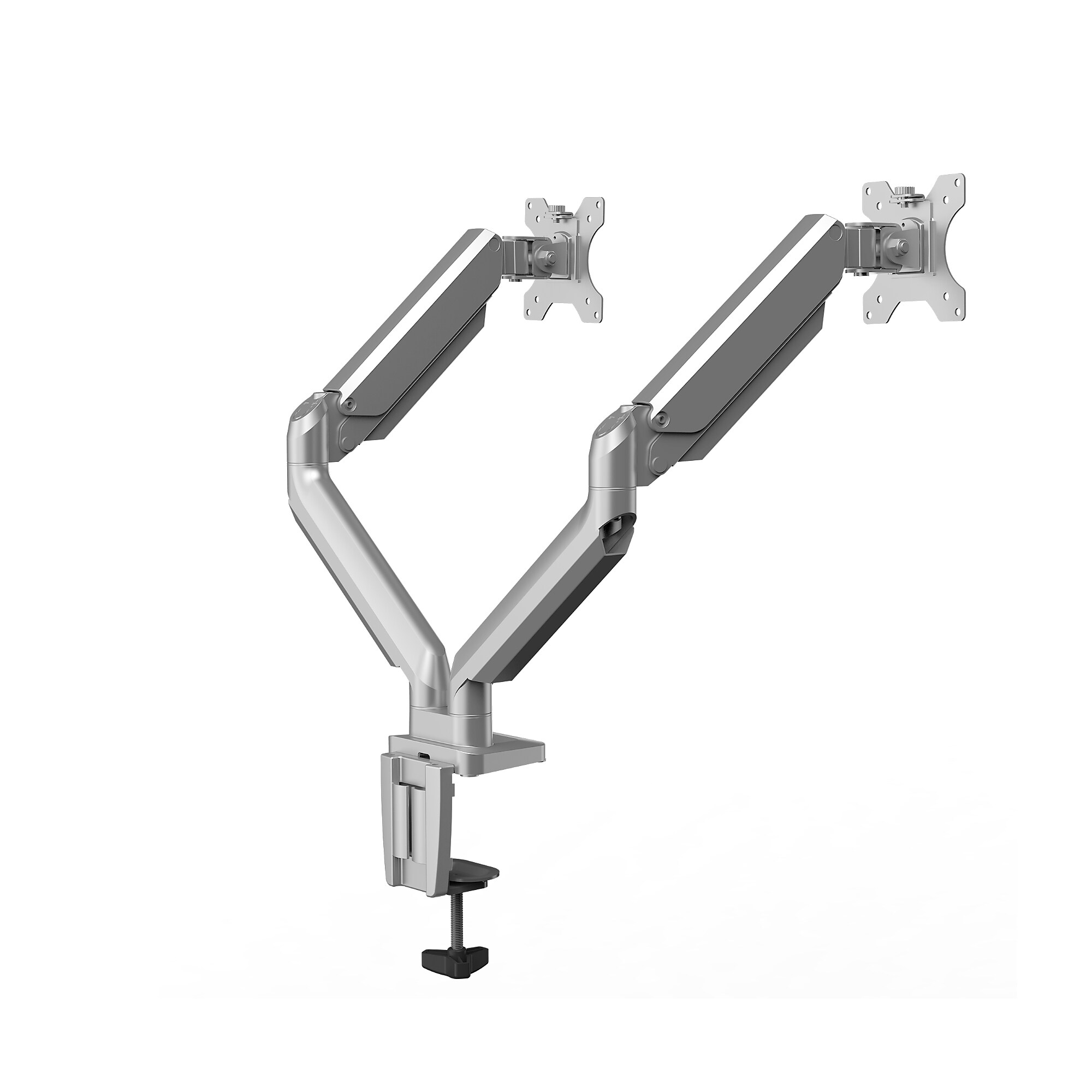 Fellowes Platinum Series Adjustable Dual Monitor Arms, Up to 40″ Monitor, Silver (8056501) Sansujyuku sansujyuku.com
