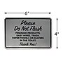 Cosco Please Do Not Flush… Indoor Brushed Metal Sign, 6" x 4", Silver (098582)~#|#~486B732B-D7BA-4B39-BD91A4E29B465DEA_sc7
