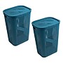 Mind Reader 15.85-Gallon Slim Laundry Hamper with Lid, Plastic, Blue, 2/Set (2HBIN60-BLU)~#|#~486FB707-B549-41E7-976874D119FC2451_sc7
