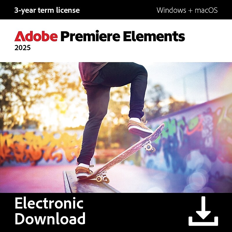 Adobe Premiere Elements 2025 for 1 User, Windows and macOS, Download (ADO951800V567) image 1