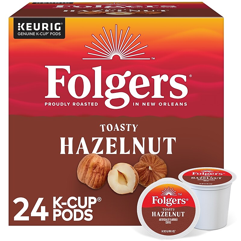Folgers Hazelnut Cream Coffee Keurig® K-Cup® Pods, Medium Roast, 24/Box (6109) image 1