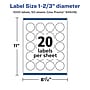 Avery Laser/Inkjet Multipurpose Circle Labels, 1.66" Dia, Glossy White, 1000/Box (94508)~#|#~487C7161-175F-4C09-A1633390275E0555_sc7