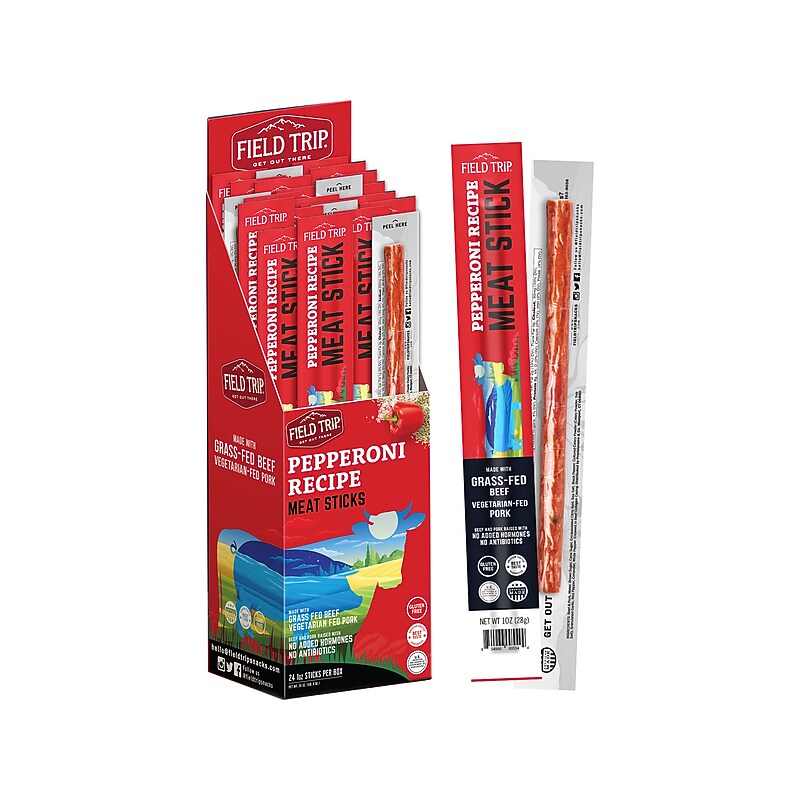 Field Trip Pepperoni Recipe Beef and Pork Meat Stick, 1 oz., 24/Box (C01002406PS) image 1