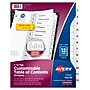 Avery Customizable Table of Contents Dividers, 12-Tabs, White, 3 Sets/Pack (11078)~#|#~487E7AA5-7FCB-407F-A43BC4328AA6B225_sc7