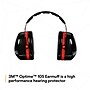 3M Peltor Optime 105 Over-the Head Earmuffs, 27 dB, Black/Red (H10A)~#|#~488F8E18-8C03-4D57-BFC867236E48607F_sc7