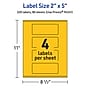 Avery Laser/Inkjet Rectangle Multipurpose Labels, 2" x 5", Bright Yellow, 320/Box (94241)~#|#~4893B787-337C-4BC0-8C5763CD899AF959_sc7