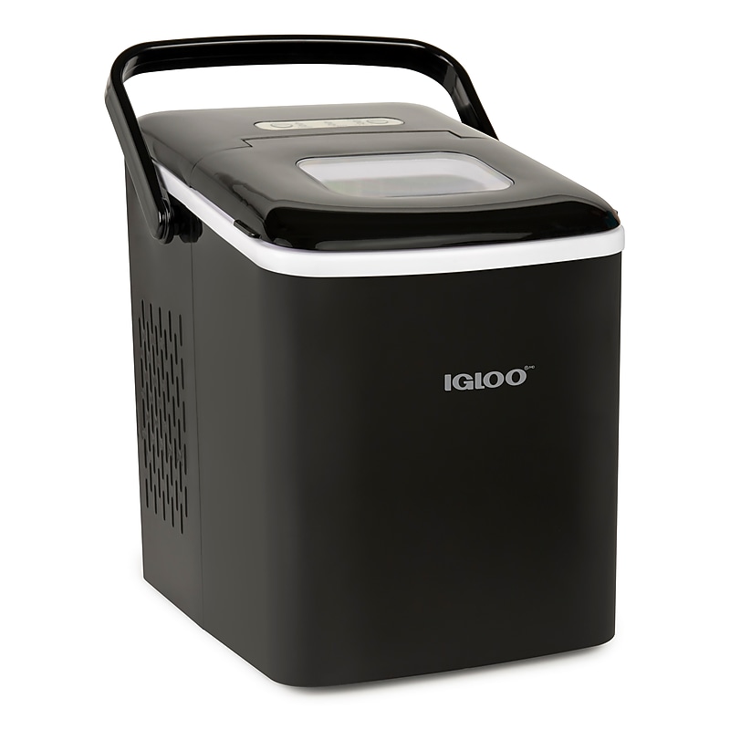 Igloo 26-Pound Automatic Self-Cleaning Portable Countertop Ice Maker Machine With Handle, Black (IGLICEB26HNBK) image 1