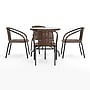 Flash Furniture Lila 28'' Round Table with 4 Rattan Stack Chairs, Dark Brown (TLH087RD037BN4)~#|#~48954C4F-32FC-4756-B7A12AB6DFCB5FC1_sc7