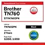 Staples Remanfatured Black High Yield Toner Cartridges Replacement for Brother TN760, 2/Pack (STTN7602PK)~#|#~4895E284-B5F1-48BA-AB68F73F78F68FCA_sc7