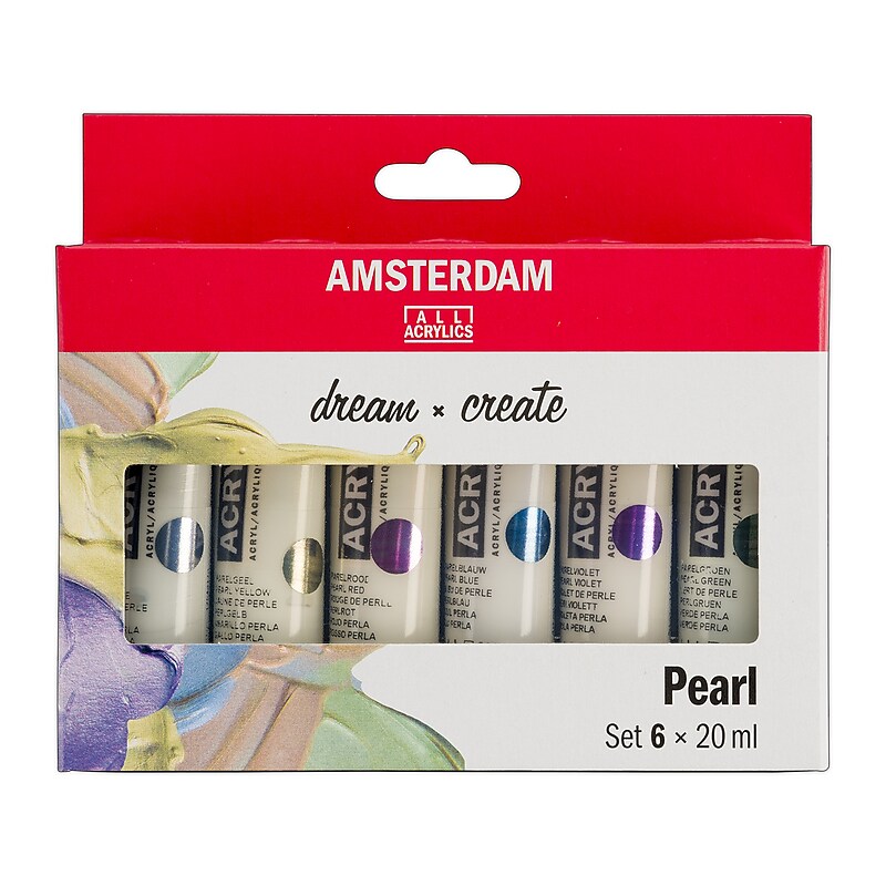 Amsterdam Pearlescent Acrylic Paint, Assorted Colors, 6/Pack (AMS17820506) image 1