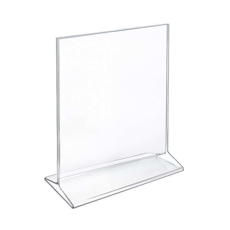 Azar Sign Holders, 11" x 8.5", Vertical, Tabletop, Clear Acrylic, 10/Pack (142715) image 1