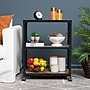 Mind Reader 3 Tier Rolling Cart Wood Metal Utility Cart, Black (WDMTCART3T-BLK)~#|#~48A2E58F-B103-40B1-816E5BB41E1638C0_sc7