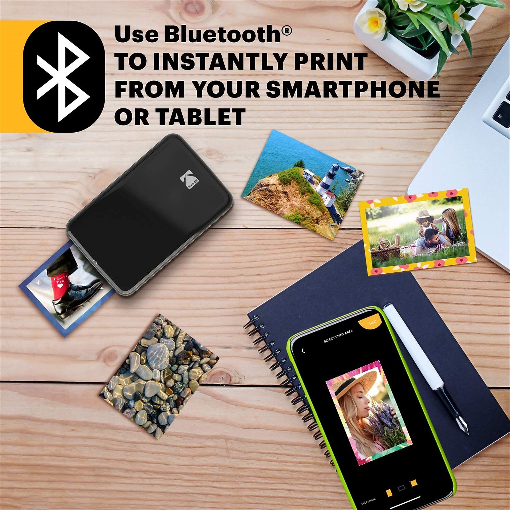 Kodak Step Mobile Zero Ink Instant Photo Printer, Single-Function, Black (RODMP20AMZBL) Sansujyuku sansujyuku.com