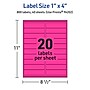 Avery Laser/Inkjet Rectangle Multipurpose Labels, 1" x 4", Neon Magenta, 800/Pack (94202)~#|#~48AA32C9-3D29-409D-BE78901FEF7F7BEA_sc7