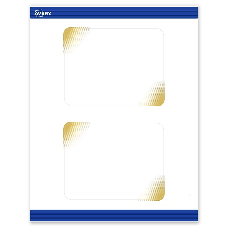 Avery Gold Blush Pattern Matte Blank Card, White, 20/Pack (S00-EWM) image 1