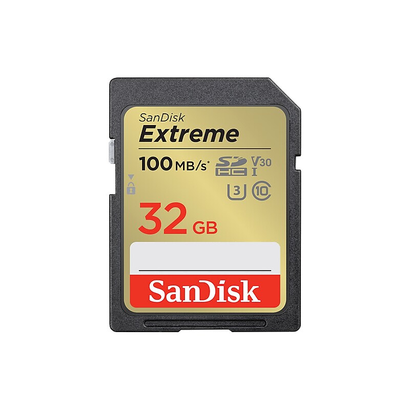 SanDisk Extreme 32GB SDHC Memory Card, Class 10, UHS-I, V30 (SDSDXVT-032G-ANCIN) image 1