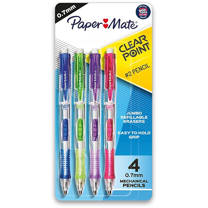 Paper Mate Clearpoint Mechanical Pencil, 0.7mm, #2 Hard Lead, 4