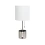 Simple Designs Table Lamp, Brushed Nickel/White (LT1085-BSN)~#|#~48B38B8F-1B8A-4D14-ACF18C37B8D7CD72_sc7