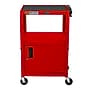 Luxor LEADER 3-Shelf Adjustable Media Utility Cart with Locking Cabinet, Red (AVJ42C-RD)~#|#~48B5DDBC-5EE7-42BB-993484F2D74BBE42_sc7