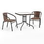 Flash Furniture Lila 28'' Square Table with 2 Rattan Stack Chairs, Dark Brown (TLH073SQ037BN2)~#|#~48B81971-1520-47EA-A62CF549FCDEEEDE_sc7