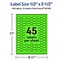 Avery Laser/Inkjet Multipurpose Decorative Edge Labels, 0.5" x 2.5", Neon Green, 450/Pack (94749)~#|#~48BE2616-0F32-4492-A1F6EBF9A352B5DC_sc7