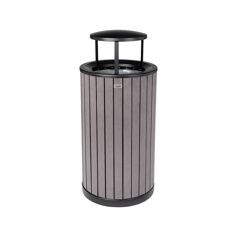 Alpine Industries Steel Outdoor Trash Can with Rain Bonnet Lid, 32 Gallon, Gray (ALP4400-01-GRY-RB) image 1