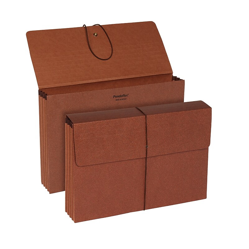 Pendaflex Moisture Resistant Reinforced Expanding Wallet with Flap & Cord Closure, Legal Size, Brown, 10/Box (1056EL-OX) image 1