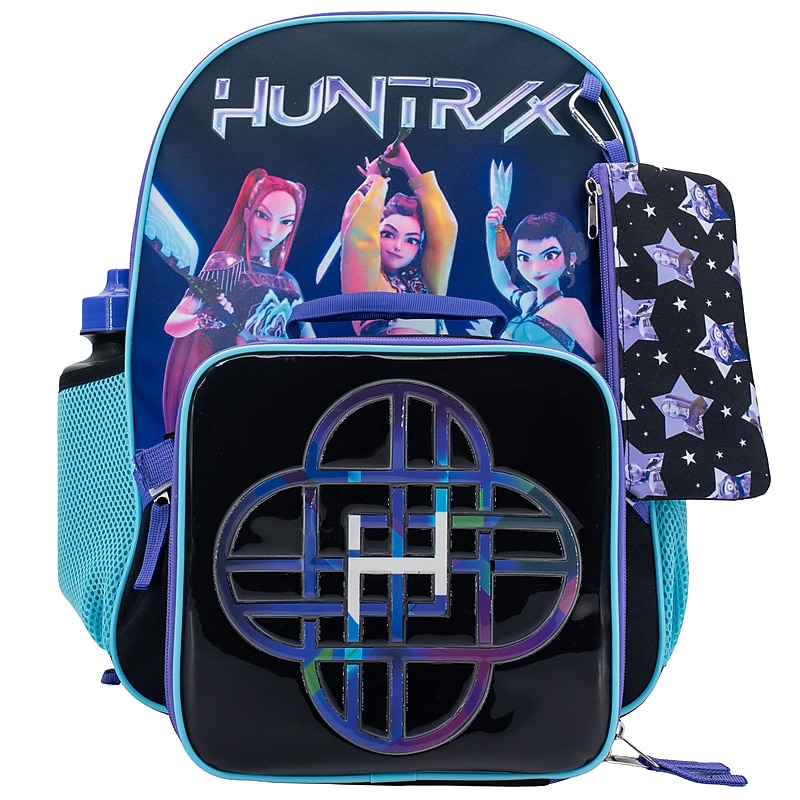 Accessory Innovations Kids 5-Piece K-Pop Demon Hunters Huntrix Backpack Set, Medium, Black (B26KD67773A-ST) image 1