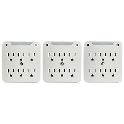 STANLEY SurgePro 6-Outlet Adapter, 750 Joules, White, 3/Pack (33208) Sansujyuku sansujyuku.com